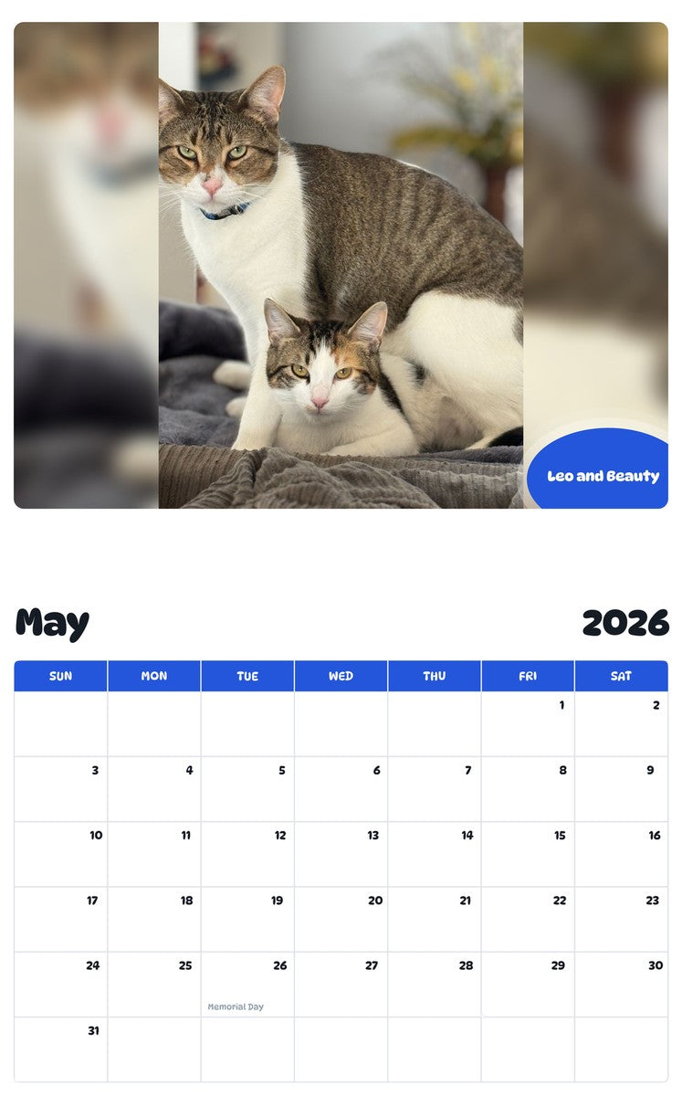 2026 - 2027 Leo and Beauty - Pawidols Pet Calendar