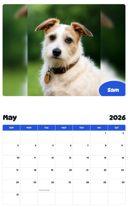 2026 - 2027 Sam - Pawidols Pet Calendar