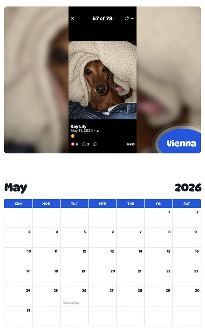 2026 - 2027 Vienna - Pawidols Pet Calendar