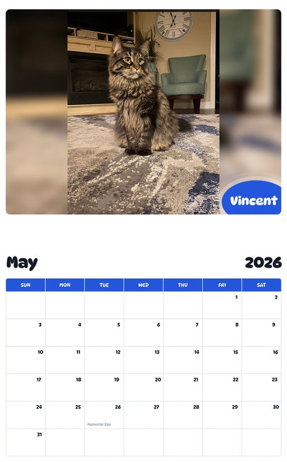 2026 - 2027 Vincent - Pawidols Pet Calendar