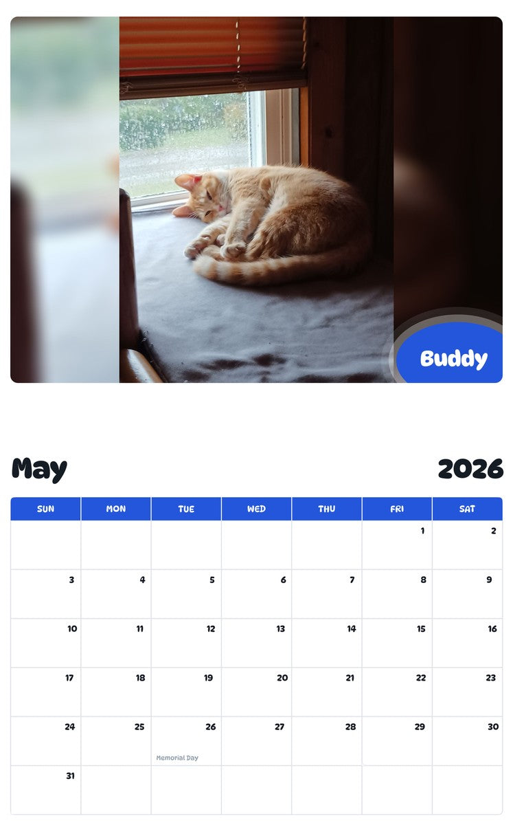 2026 - 2027 Buddy - Pawidols Pet Calendar