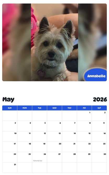 2026 - 2027 Annabelle - Pawidols Pet Calendar