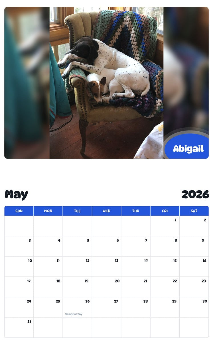 2026 - 2027 Abigail - Pawidols Pet Calendar