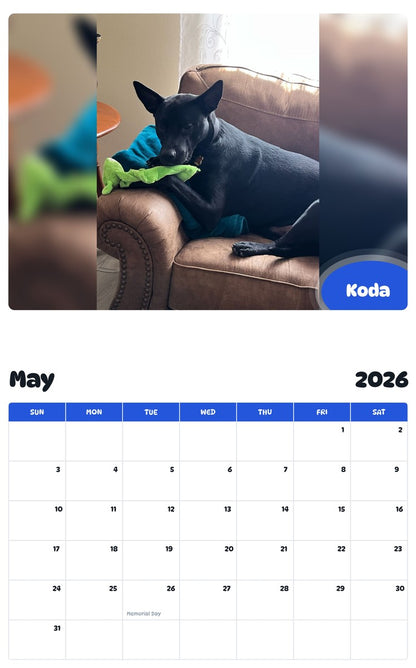 2026 - 2027 Koda - Pawidols Pet Calendar