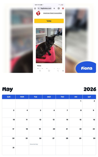 2026 - 2027 Fiona - Pawidols Pet Calendar