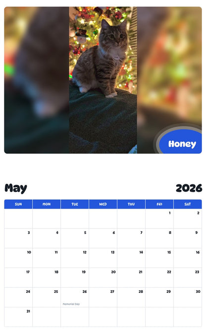 2026 - 2027 Honey - Pawidols Pet Calendar
