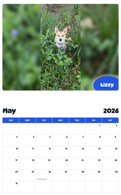 2026 - 2027 Lizzy - Pawidols Pet Calendar