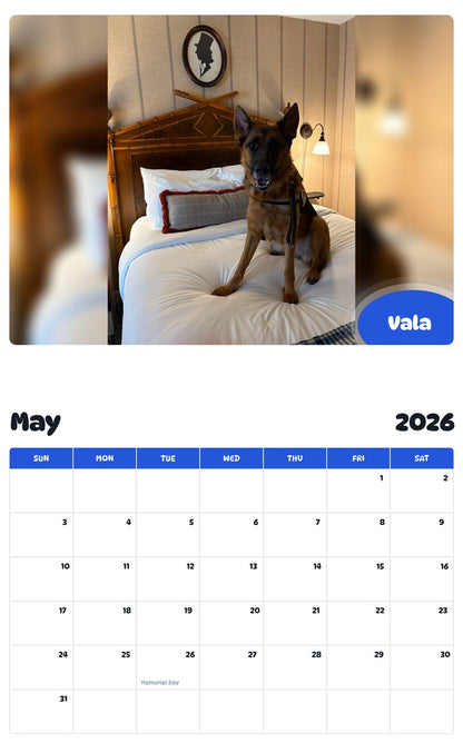 2026 - 2027 Vala - Pawidols Pet Calendar