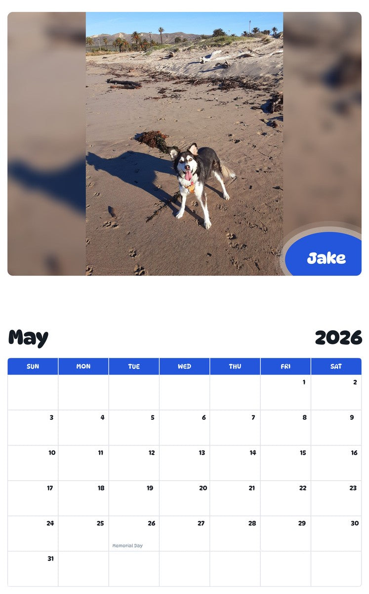 2026 - 2027 Jake - Pawidols Pet Calendar