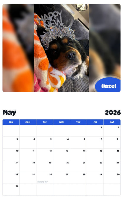 2026 - 2027 Hazel - Pawidols Pet Calendar