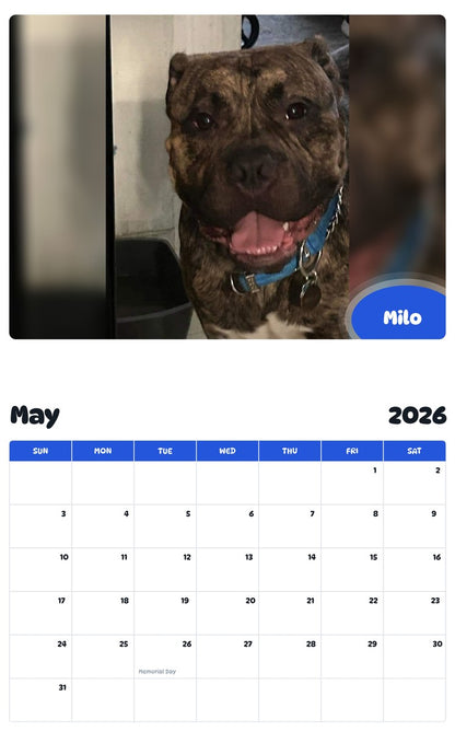 2026 - 2027 Milo - Pawidols Pet Calendar