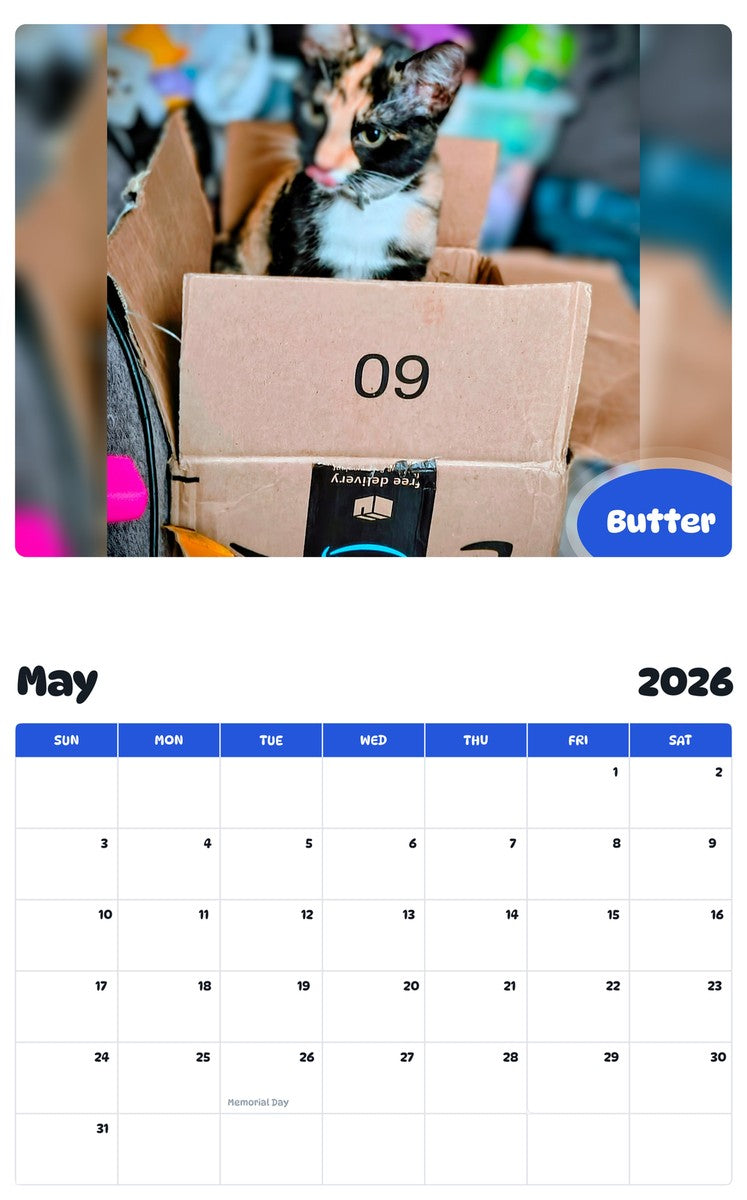 2026 - 2027 Butter - Pawidols Pet Calendar