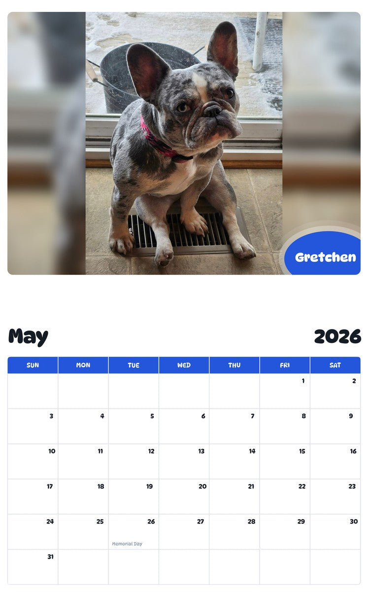 2026 - 2027 Gretchen - Pawidols Pet Calendar