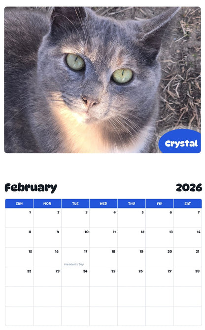 October 2025 - September 2026 Crystal - Pawidols Pet Calendar