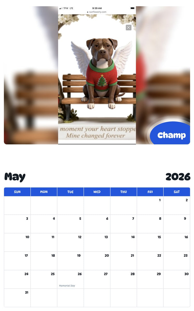 2026 - 2027 Champ - Pawidols Pet Calendar
