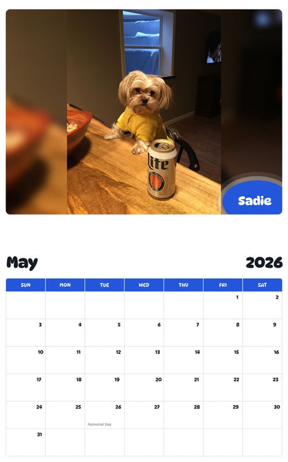 2026 - 2027 Sadie - Pawidols Pet Calendar