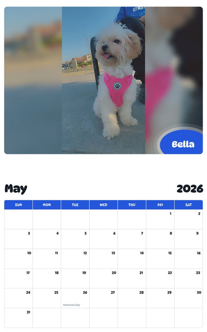 2026 - 2027 Bella - Pawidols Pet Calendar