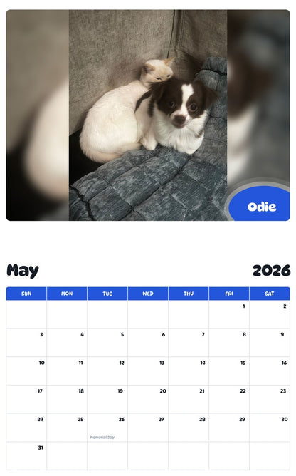 2026 - 2027 Odie - Pawidols Pet Calendar
