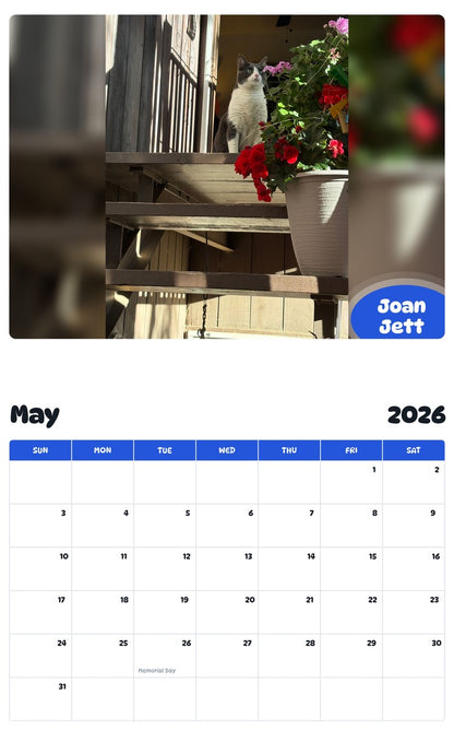 2026 - 2027 Joan Jett - Pawidols Pet Calendar