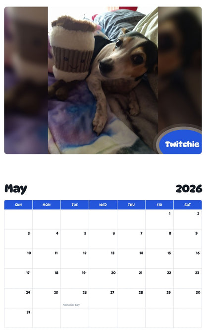 2026 - 2027 Twitchie - Pawidols Pet Calendar