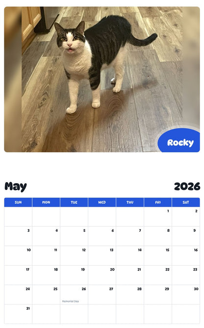 2026 - 2027 Rocky - Pawidols Pet Calendar
