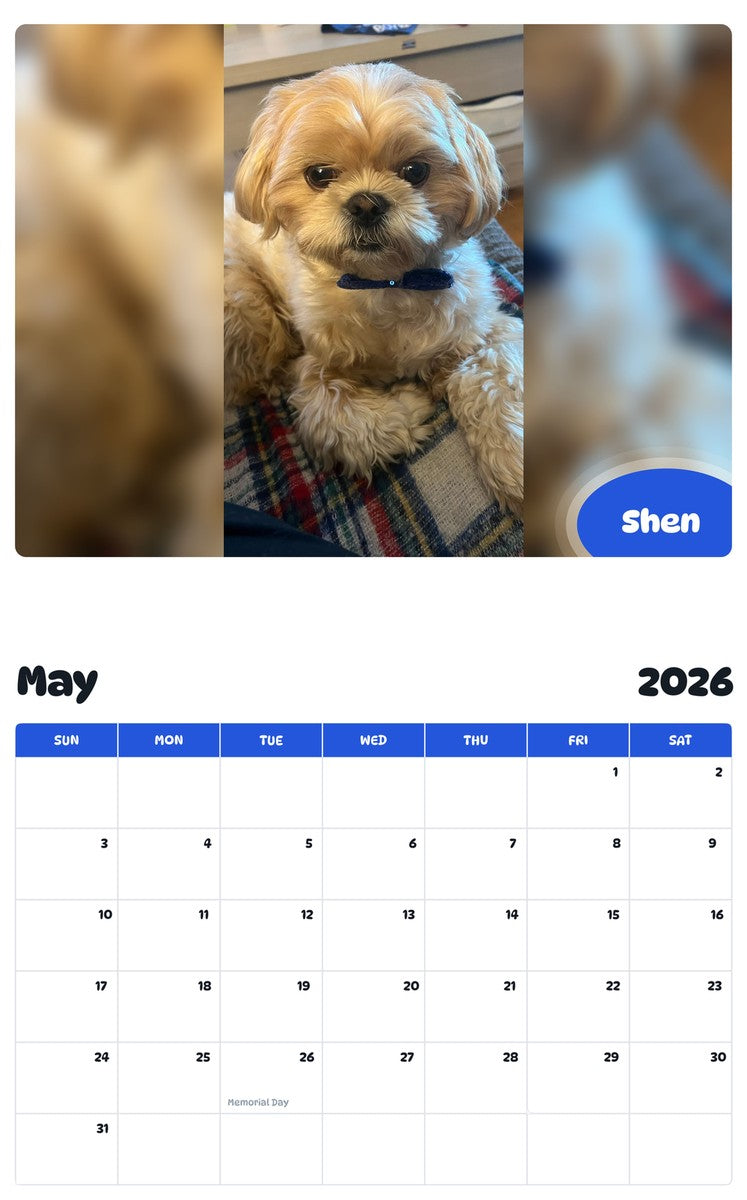 2026 - 2027 Shen - Pawidols Pet Calendar