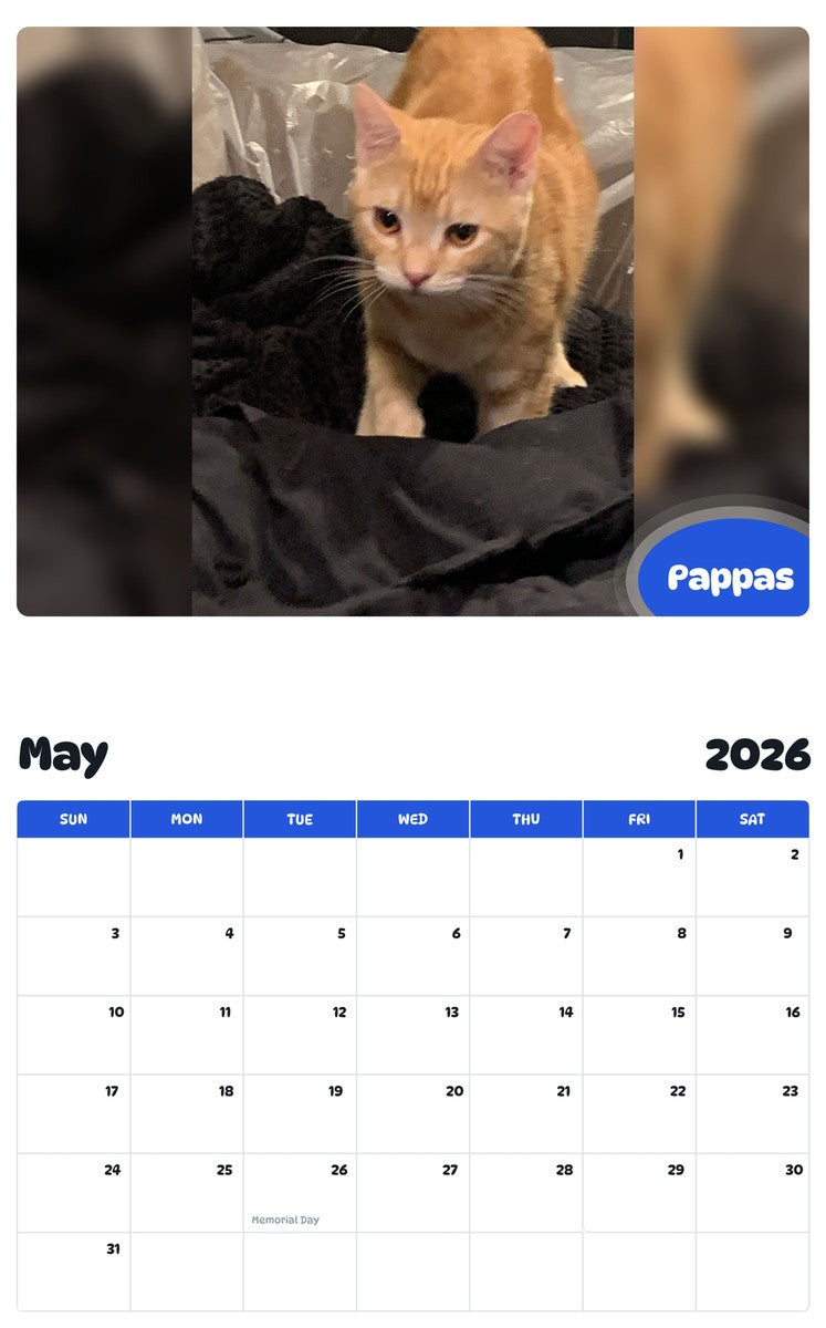 2026 - 2027 Pappas - Pawidols Pet Calendar
