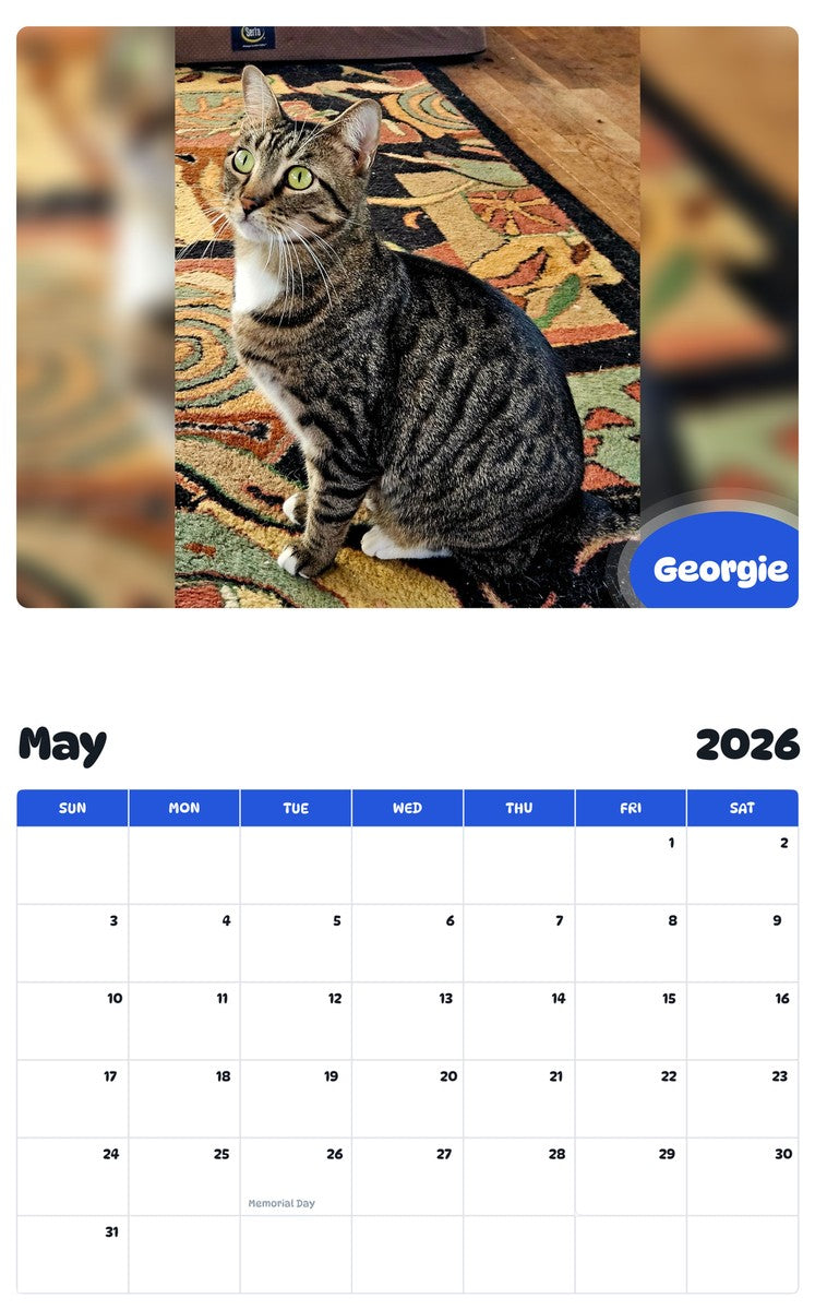 2026 - 2027 Georgie - Pawidols Pet Calendar
