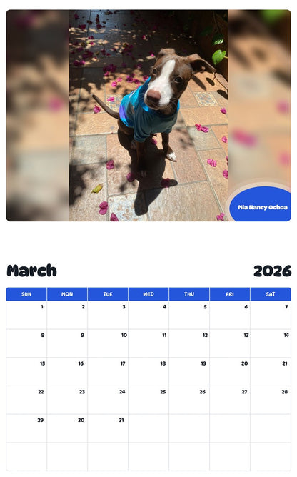 November 2025 - October 2026 Mia Nancy Ochoa - Pawidols Pet Calendar