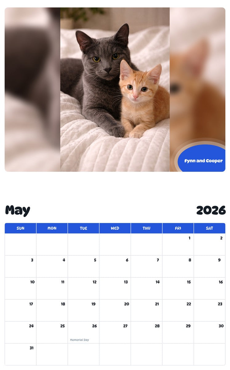 2026 - 2027 Fynn and Cooper - Pawidols Pet Calendar