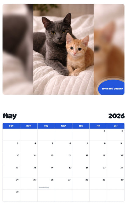 2026 - 2027 Fynn and Cooper - Pawidols Pet Calendar