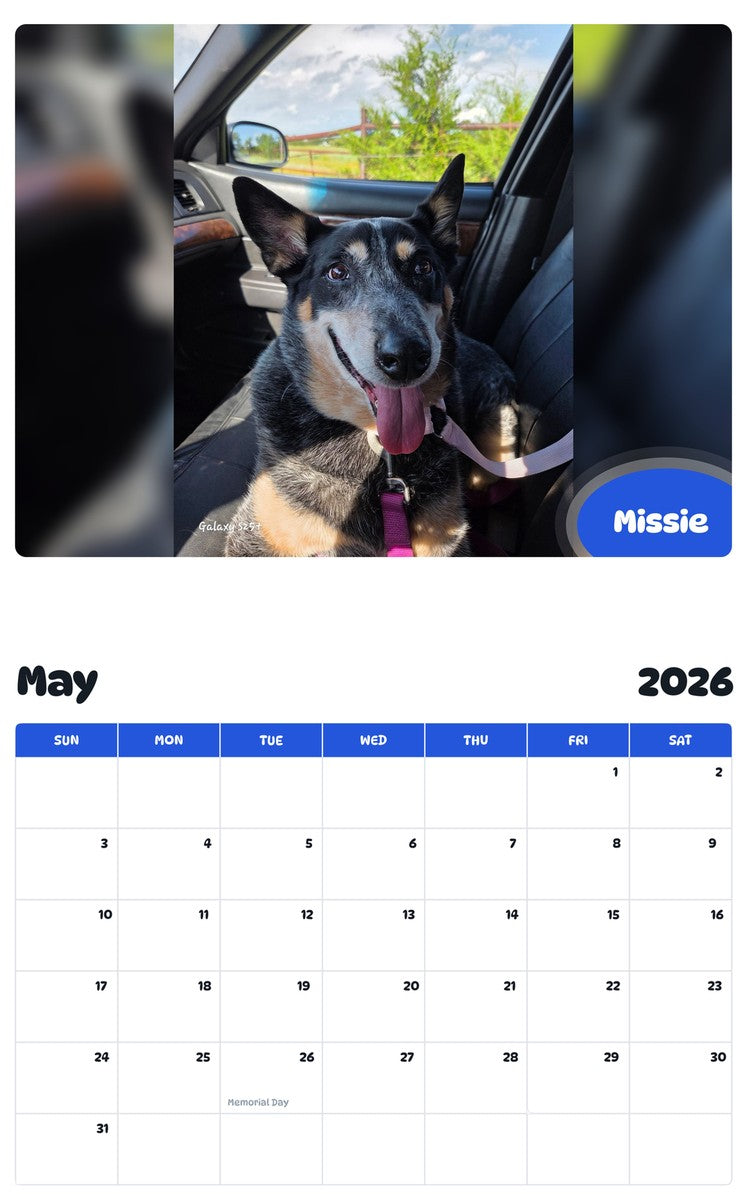 2026 - 2027 Missie - Pawidols Pet Calendar