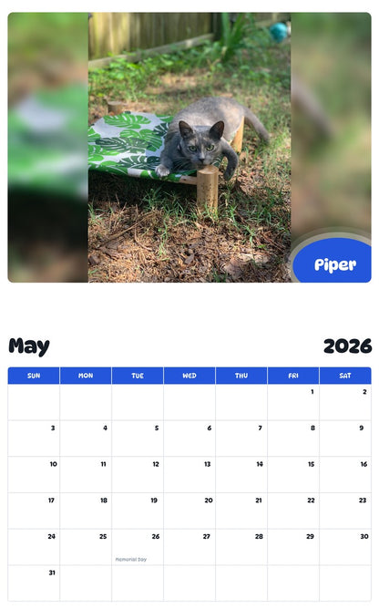 2026 - 2027 Piper - Pawidols Pet Calendar