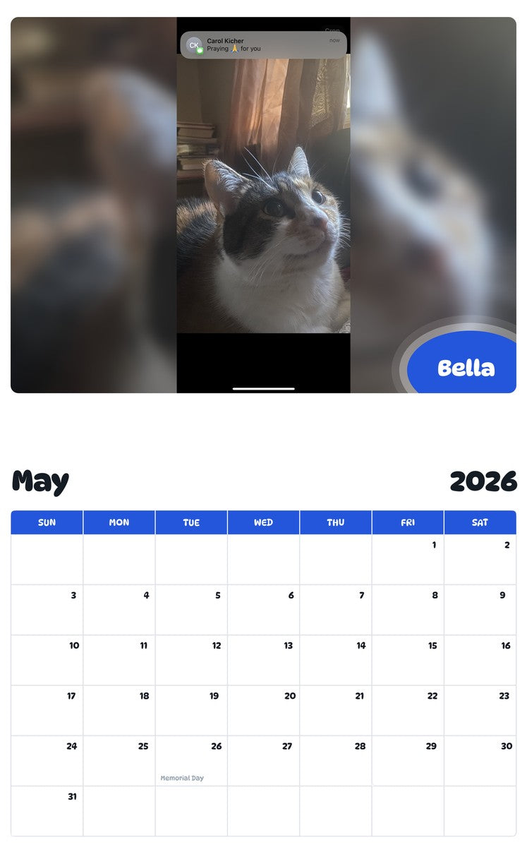 2026 - 2027 Bella - Pawidols Pet Calendar