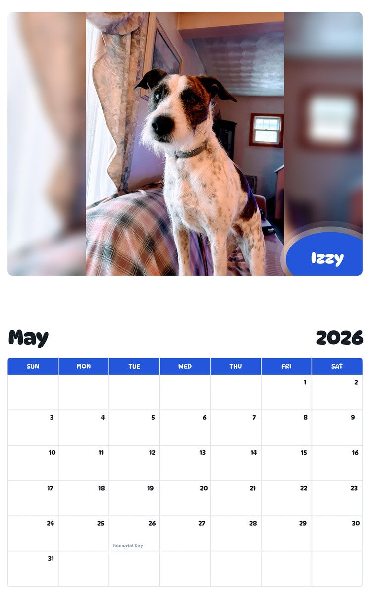 2026 - 2027 Izzy - Pawidols Pet Calendar
