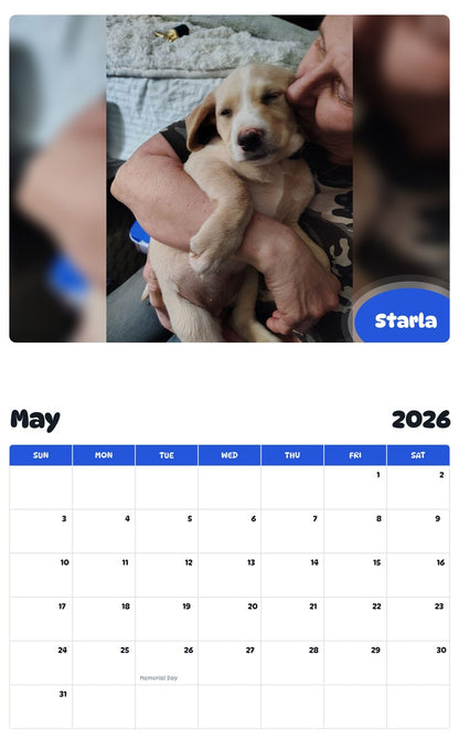 2026 - 2027 Starla - Pawidols Pet Calendar