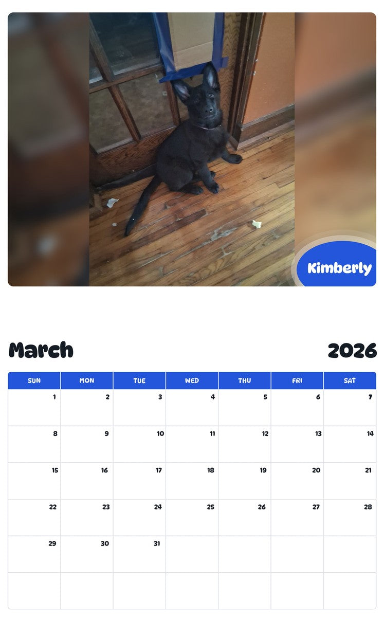 November 2025 - October 2026 Kimberly - Pawidols Pet Calendar