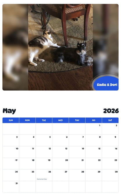 2026 - 2027 Sadie & Dori - Pawidols Pet Calendar