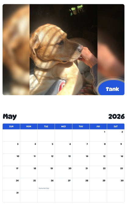 2026 - 2027 Tank - Pawidols Pet Calendar