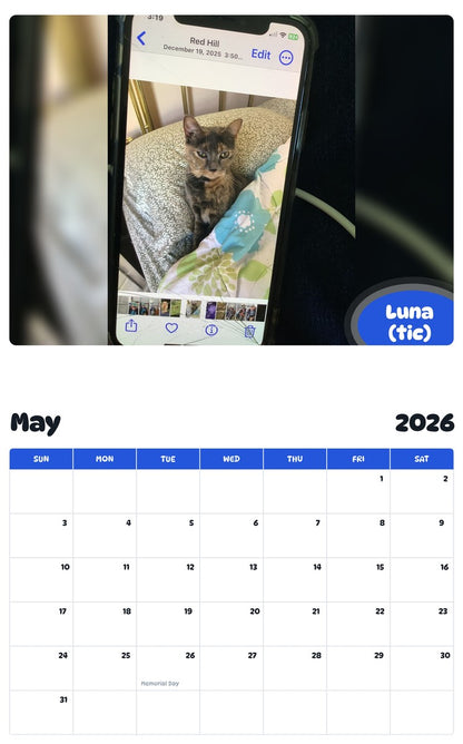 2026 - 2027 Luna (tic) - Pawidols Pet Calendar