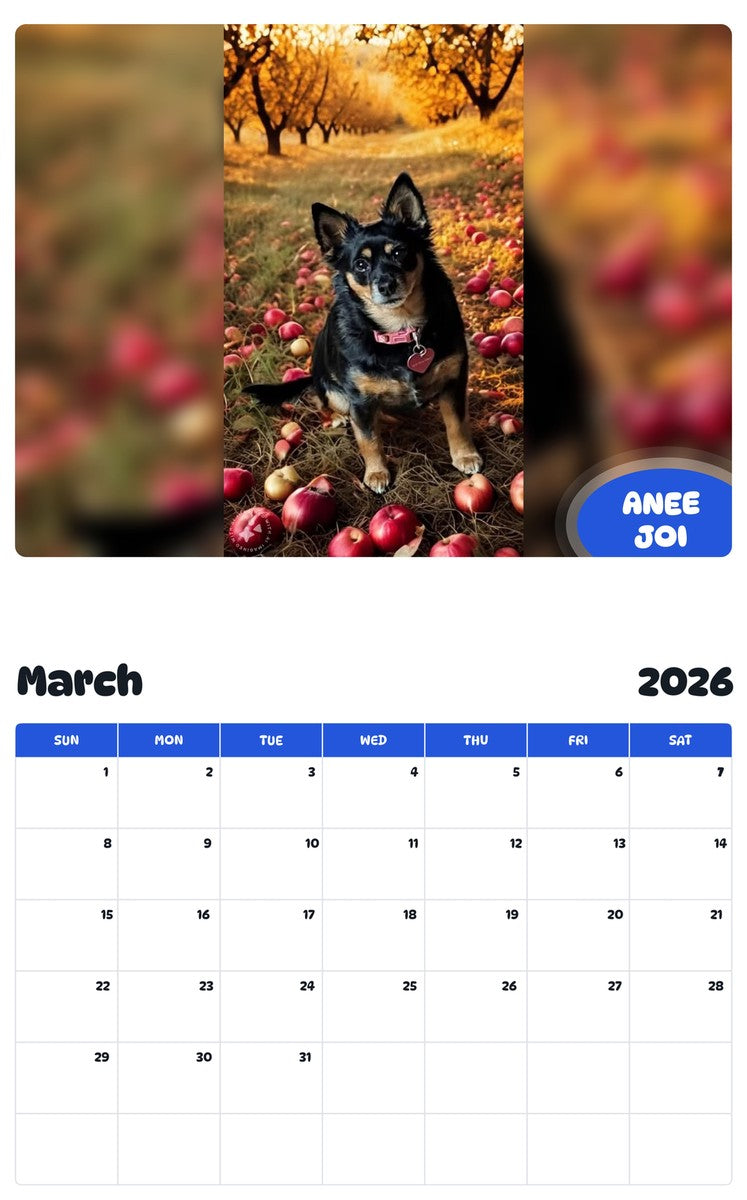 November 2025 - October 2026 ANEE JOI - Pawidols Pet Calendar