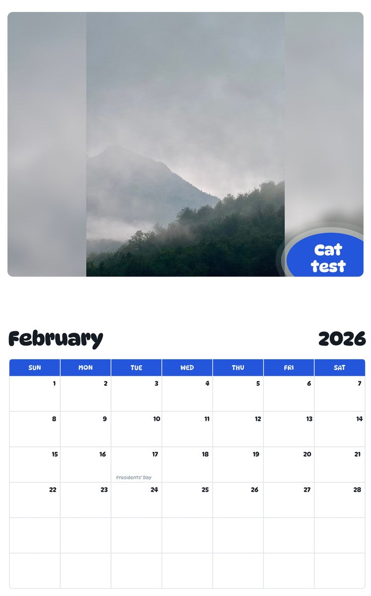 October 2025 - September 2026 Cattest - Pawidols Pet Calendar