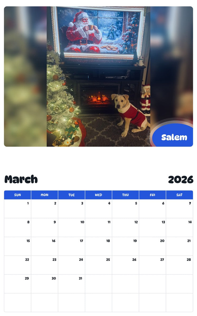 November 2025 - October 2026 Salem - Pawidols Pet Calendar