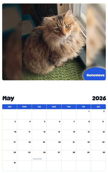 2026 - 2027 Genevieve - Pawidols Pet Calendar