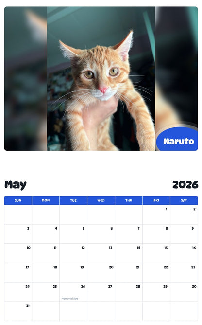 2026 - 2027 Naruto - Pawidols Pet Calendar