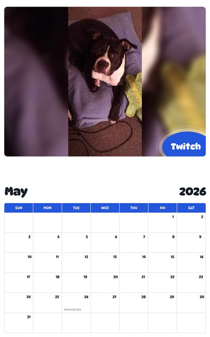 2026 - 2027 Twitch - Pawidols Pet Calendar