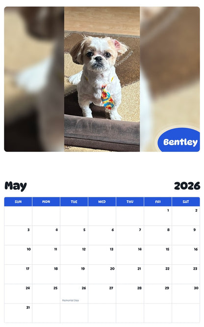 2026 - 2027 Bentley - Pawidols Pet Calendar