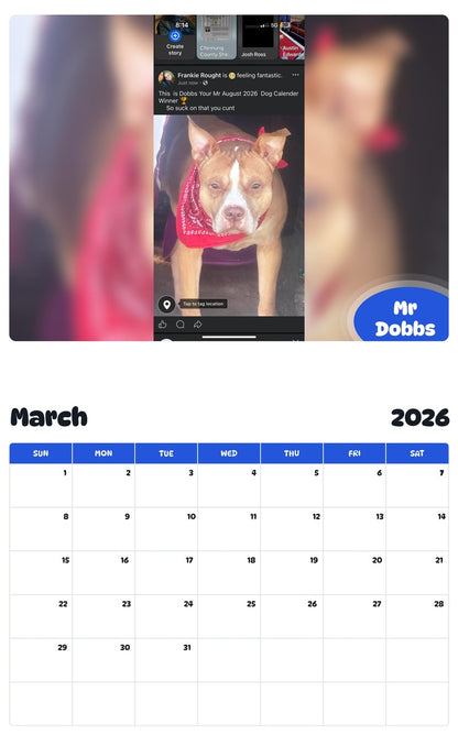 November 2025 - October 2026 Mr Dobbs - Pawidols Pet Calendar