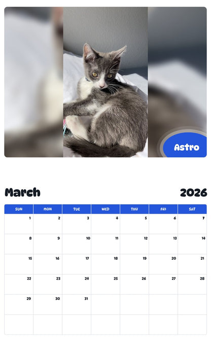 November 2025 - October 2026 Astro - Pawidols Pet Calendar