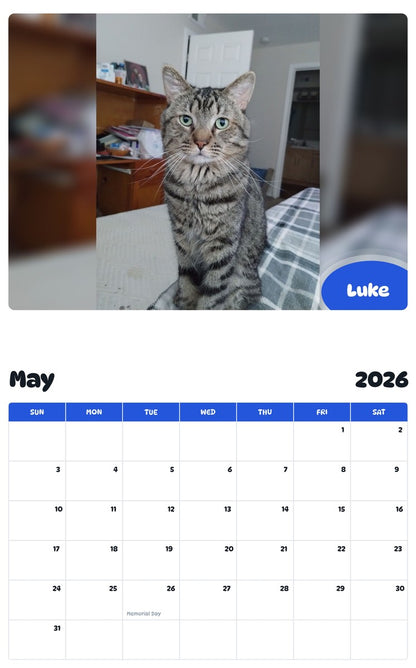 2026 - 2027 Luke - Pawidols Pet Calendar